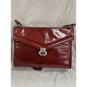 VINTAGE LENNOX BAGS DEEP‎ RED CROSSBODY PURSE (1005)